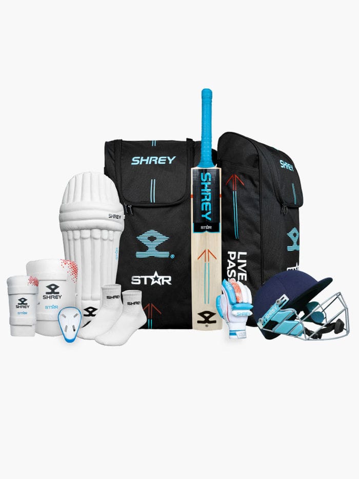 Shrey Star Cricket Set (Kashmir Willow) (With Helmet)